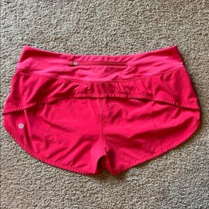 lululemon red speed shorts 2.5” inseam size 8